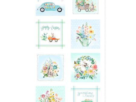 Spring Blocks Cotton Fabric Panel CLTY4006-17 Spring Has Sprung by Heatherlee Chan for Clothworks Online Sale