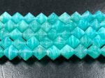 Natural Amazonite Gemstone Bead Faceted 8mm Bicone Diamond Shape Bead, Beautiful Natural Blue-Green Color Amazonite Beads, Full Strand 15.5  For Cheap