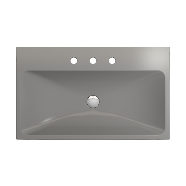 BOCCHI Scala Arch 32  Matte Gray 3 Hole Wall-Mounted Fireclay Bathroom Sink on Sale