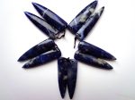 AAA Natural Sodalite Gemstone Earrings, 13x55mm Fang Tooth Shape Earrings, Beautiful Deep Blue Earrings, Great Quality Gemstone Jewelry! Sale