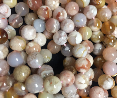 Natural Blossom Flower Agate Bead 6mm 8mm 10mm 12mm Round Beads, Beautiful Beige Color Blossom Flower Agate Beads Sale