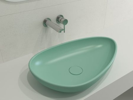 BOCCHI Etna 23  Matte Mint Green Single Bowl Vessel Fireclay with Matching Drain Cover Online Sale