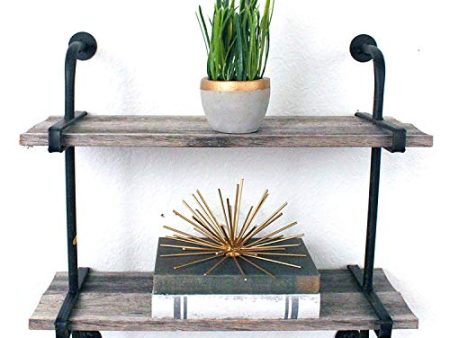 BarnwoodUSA Rustic Wooden Shelf with 2 Planks, Farmhouse Wall Ledge Online Hot Sale