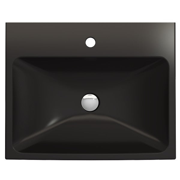 BOCCHI Scala Arch 23  Matte Black 1-Hole  Wall Mounted Fireclay Bathroom Sink Online Hot Sale