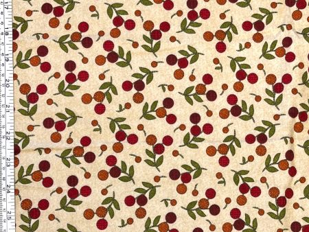 29.5  EOB Flower Patch Flannel Fabric Tan by Bonnie Sullivan for Maywood Studio Online Sale