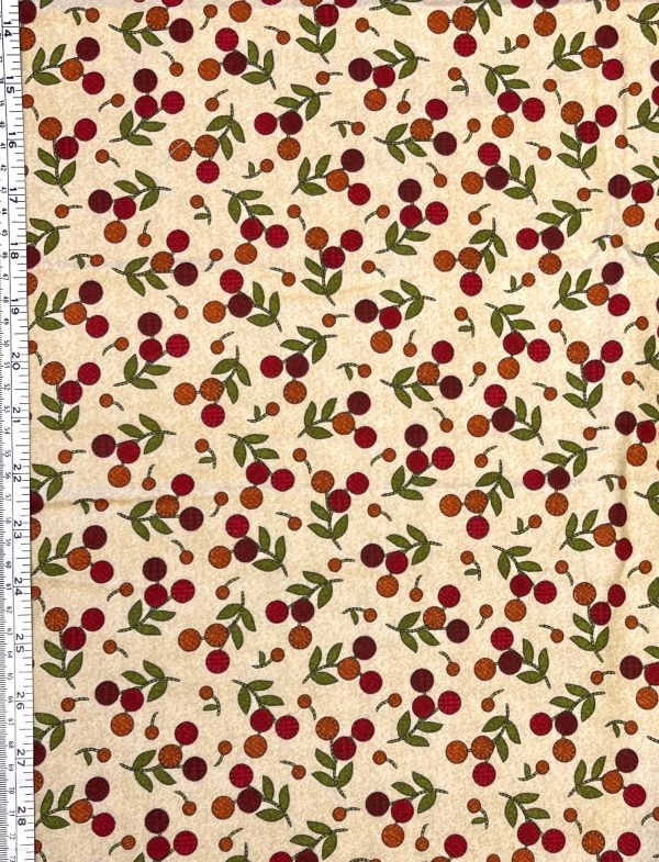 29.5  EOB Flower Patch Flannel Fabric Tan by Bonnie Sullivan for Maywood Studio Online Sale