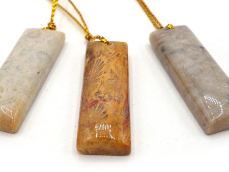 NATURAL Fossilized Coral, Rectangular and Teardrop Pendants, Great for JEWELRY making! Not treated in anyway! Fashion