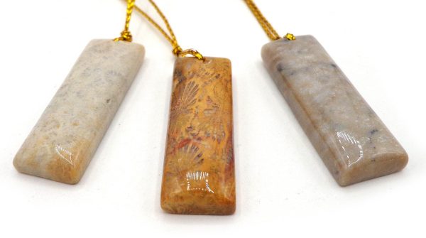 NATURAL Fossilized Coral, Rectangular and Teardrop Pendants, Great for JEWELRY making! Not treated in anyway! Fashion