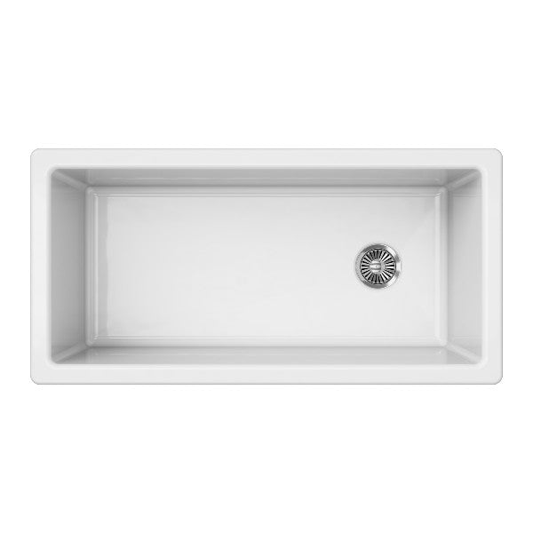 Piralla FM03618001 36  White Single Bowl Fireclay Farmhouse Sink Hot on Sale