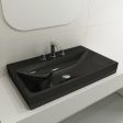 BOCCHI Scala Arch 32  Black 3 Hole Wall-Mounted Fireclay Bathroom Sink Online Hot Sale