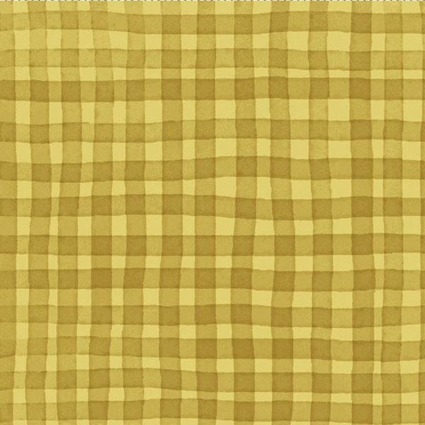 Plaid Cotton Fabric Gold CLTY3255-67 Dale Farm  by Rebecca Jones for Clothworks For Cheap