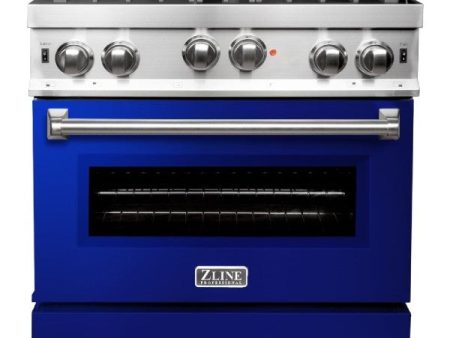 ZLINE 30  Glossy Blue 4.0 cu. ft. Stainless Steel Dual Fuel Range w  Gas Stove and Electric Oven Sale