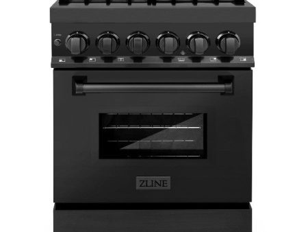 ZLINE 24  Black Stainless Steel 6.0 cu.ft. 7 Gas Burner Electric Oven Range For Cheap