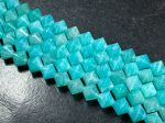 Natural Amazonite Gemstone Bead Faceted 8mm Bicone Diamond Shape Bead, Beautiful Natural Blue-Green Color Amazonite Beads, Full Strand 15.5  For Cheap