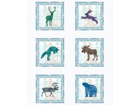 Nordic Animals Cotton Fabric Panel Multi CLTY3612-55 Scandinavian Winter by McKay Manor Musers for Clothworks Online Hot Sale