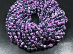 Mystic Natural Tibetan Agate Gemstone Bead Faceted 8mm 10mm Round Beads, Beautiful Mystic Black Pink Agate Stone Beads, Full Strand 15.5  Hot on Sale