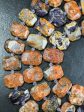 Natural Crazy Lace Agate Gemstone Bead Faceted 22x15mm Rectangle Shape, Beautiful Multicolor Orange Purple Gray Crazy Lace Agate Bead, 15.5  Online Hot Sale