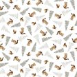 Chipmunks & Birds Cotton Fabric White HEG454-3 Little Ones by Dawn Rosengren for Henry Glass Hot on Sale