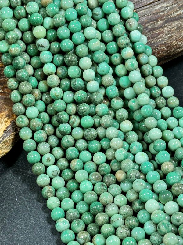 Natural Australian Green Grass Agate Gemstone Bead 6mm 8mm 10mm Smooth Round Beads, Gorgeous Green Color Grass Agate Gemstone Bead Great Quality 15.5  Discount