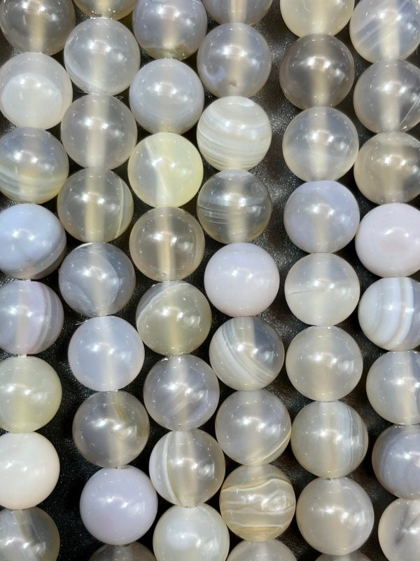 Natural Botswana Agate Gemstone Bead 6mm 8mm 10mm 12mm Round Bead, Gorgeous Gray Color Botswana Gemstone Beads 15.5  Online