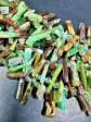 NATURAL Chrysoprase Gemstone Bead 10x4mm to 30x7mm Stick Shape, Gorgeous Green Brown Color Beads Great Quality Full Strand 15.5  Online