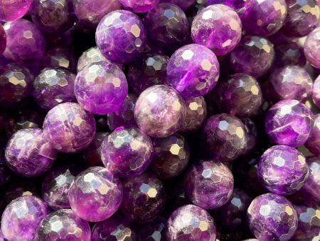 AAA Natural Amethyst Gemstone Bead Faceted 6mm 8mm 10mm 12mm Round Bead, Gorgeous Natural Purple Color Amethyst Beads 15.5  Online now