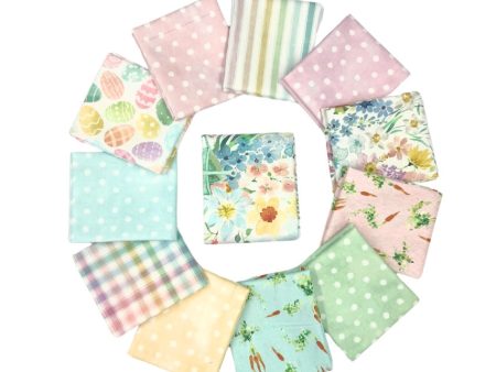 Spring Has Sprung Fat Quarter Cotton Fabric Bundle with Block Panel SHS05 by Heatherlee Chan for Clothworks Online Sale