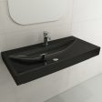 BOCCHI Scala Arch 39  Black 1-Hole Wall-Mounted Fireclay Bathroom Sink Discount