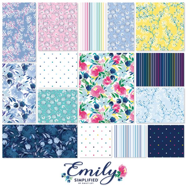 Emily Simplified Cotton Fabric Charm Pack SQ0436 by Emily Ley for Clothworks Hot on Sale