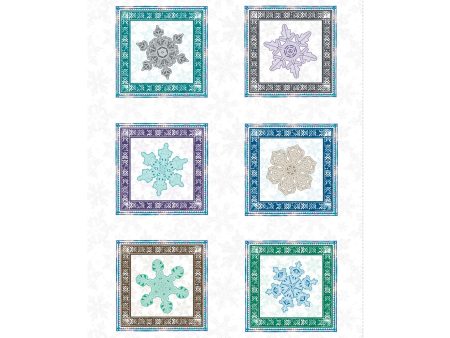 Snowflake Cotton Fabric Panel Multi CLTY3613-55 Scandinavian Winter by McKay Manor Musers for Clothworks Online Sale