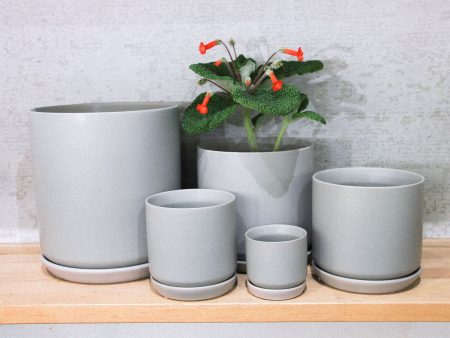 Cylinder Pot w s - Grey Online now