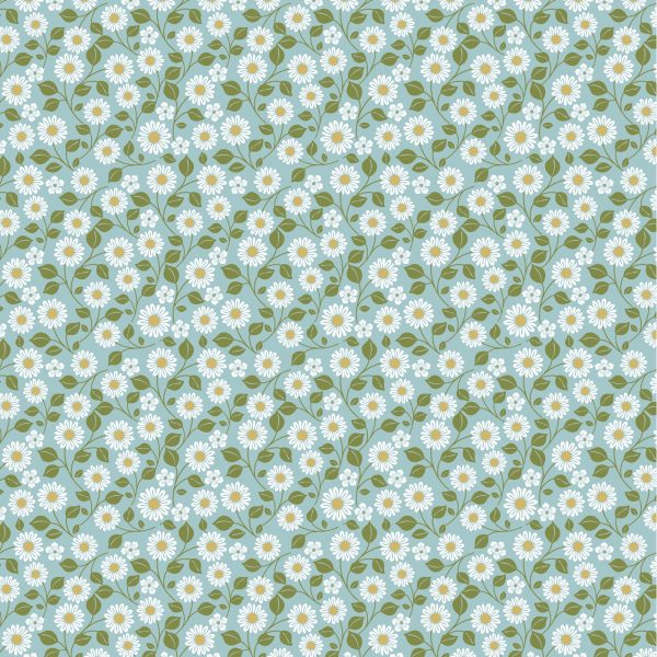 Hippie Chick Cotton Fabric  Blue POCFG20706 Farmgirls Unite by Lori Woods for Poppie Cotton Hot on Sale