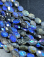 Mystic Natural Labradorite Gemstone Bead Faceted 8x10mm 9x12mm Oval Shape, Beautiful Gray Blue Color Labradorite Gemstone Bead Online now