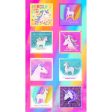 9  Blocks Cotton Fabric Panel Multi CLTY3597-55 Unicorn Love by Diane Neukirch for Clothworks Supply