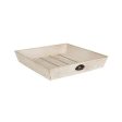 Kate and Laurel Woodmont 20  Antique White Distressed Wood Square Ottoman Tray Cheap