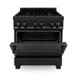 ZLINE 30  Black Stainless Steel 4.0 cu. ft. Dual Fuel Range w  Gas Stove & Electric Oven For Sale