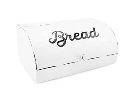 AuldHome 13  White Farmhouse Vintage Enamelware Bread Box on Sale