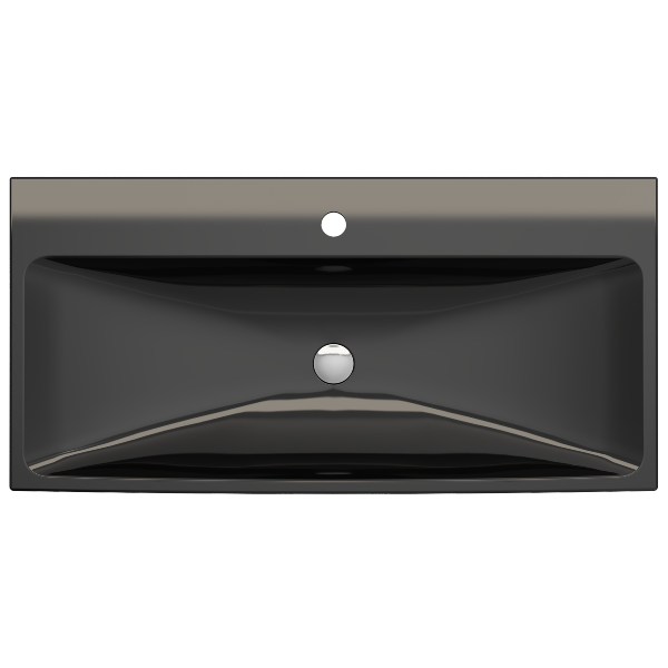 BOCCHI Scala Arch 39  Black 1-Hole Wall-Mounted Fireclay Bathroom Sink Discount