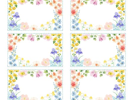 Placemat Cotton Fabric Panel White CLTY4008-1 Spring Has Sprung by Heatherlee Chan for Clothworks Supply