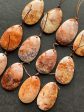 AAA Natural Fossil Coral Gemstone Pendant 30x50mm Teardrop Shape Pendant, Gorgeous Natural Orange Brown Fossil Coral Pendant For Sale