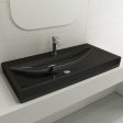 BOCCHI Scala Arch 39  Black 1-Hole Wall-Mounted Fireclay Bathroom Sink Discount