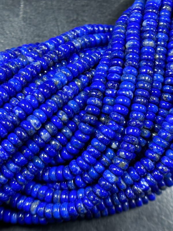 Natural Lapis Lazuli Gemstone Bead Smooth 4x2mm Rondelle Shape Beads, Gorgeous Natural Royal Blue Color Lapis Beads, Excellent Quality 15.5  For Discount