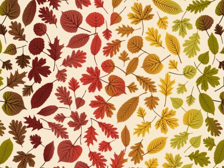 Rainbow Leaves Cotton Fabric Cream LEIA562-1 A Winter s Nap by Lewis & Irene Cheap