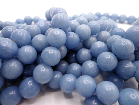 AAA Natural Angelite Gemstone Bead 6mm 8mm 10mm Round Beads, Beautiful Blue Color Angelite Gemstone Bead Online now