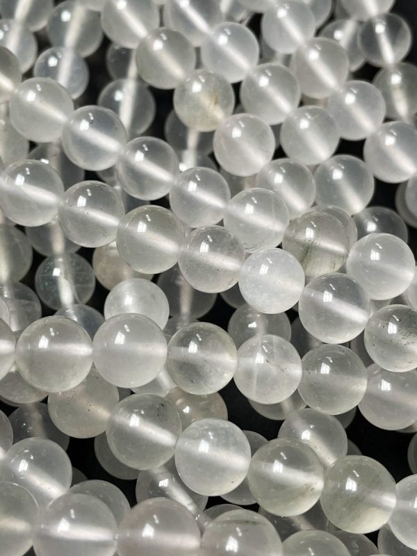 AAA Natural Clear Jade Gemstone Bead 6mm 8mm 10mm Round Beads 15.5  Online now