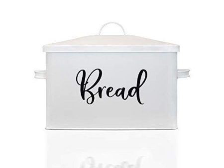 Home Acre Designs 13  White Modern Farmhouse  Bread Box Online Hot Sale