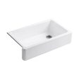 KOHLER Whitehaven K-6489-0 35  White Single Bowl Farmhouse Sink w  Tall Apron Front For Sale