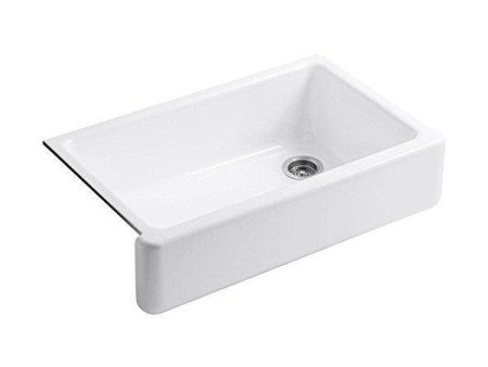 KOHLER Whitehaven K-6489-0 35  White Single Bowl Farmhouse Sink w  Tall Apron Front For Sale