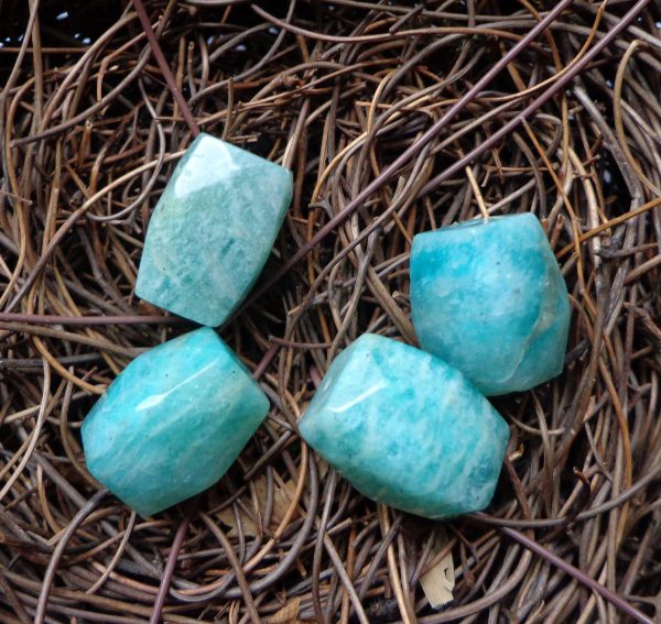 NATURAL Gemstone Russian Amazonite, Rectangle Faceted, 15x11mm, Beautiful Teal Color! Great Quality Gemstone! LOOSE BEADS. Hot on Sale