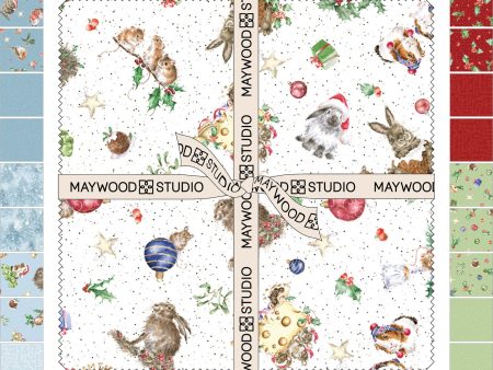 One Snowy Day Cotton Fabric Layer Cake SQ-MASONSD by Hannah Dale or Wrendale Designs for Maywood Studio Hot on Sale